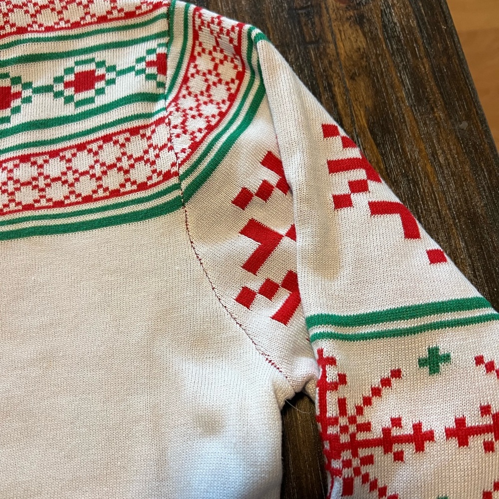 Ugly Christmas Sweater - Red, Green, and White Crewneck - Picture 6 of 7